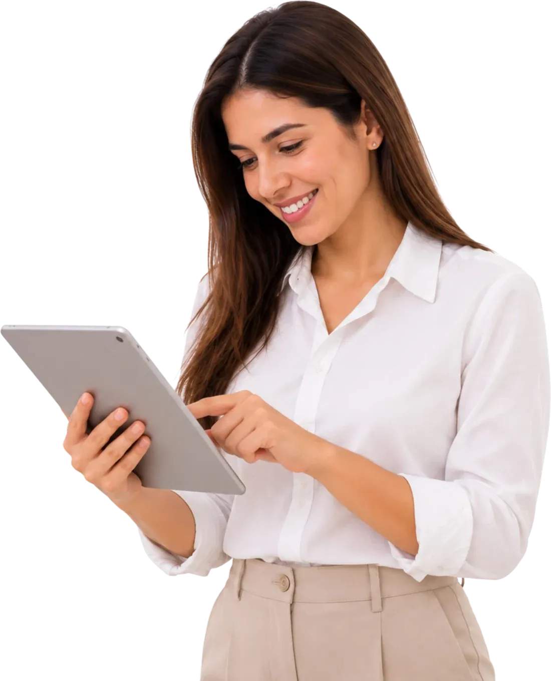 Directora con una tablet