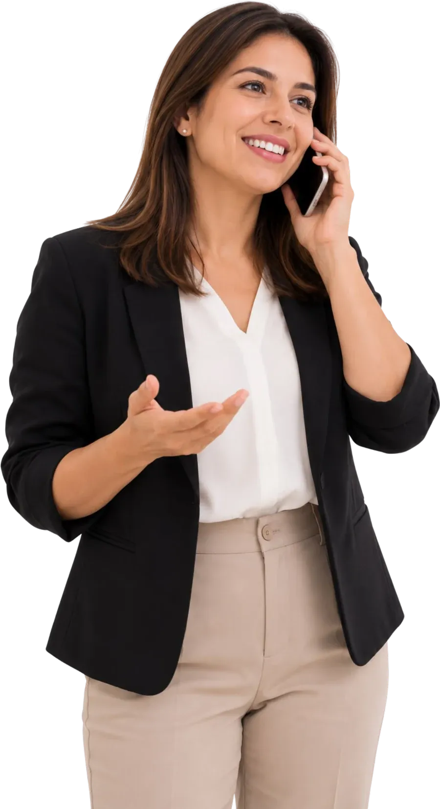Directora hablando por teléfono